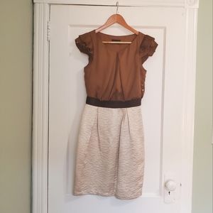 Max and Cleo sz 2 cream and gold cocktail dress